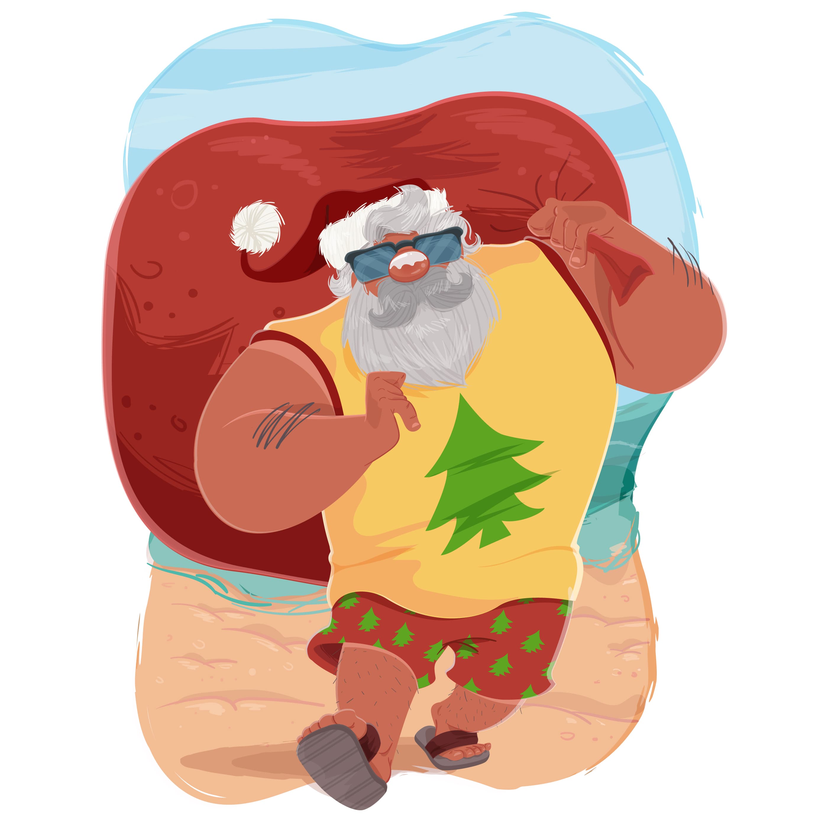 Papai Noel na praia (Presentes)