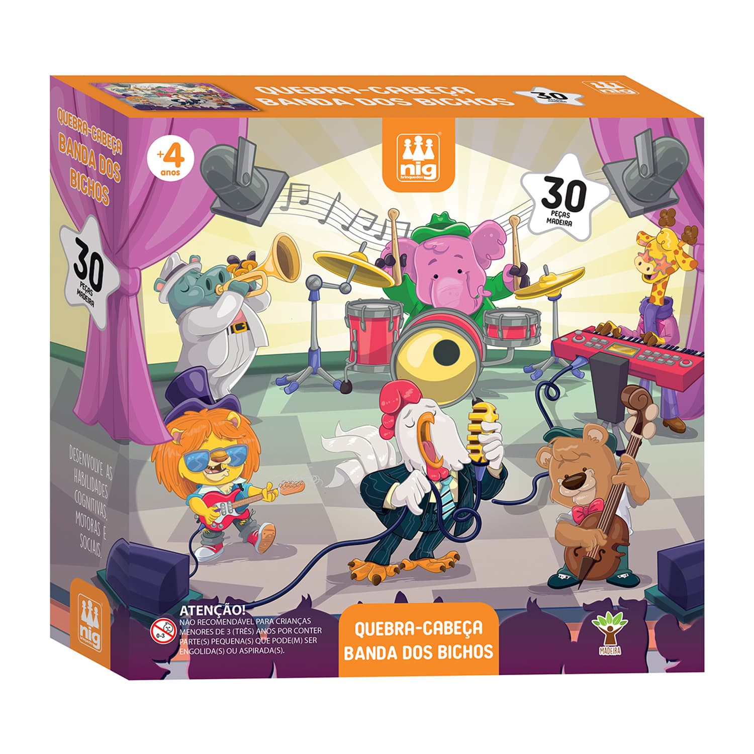 Quebra-cabeças da Banda dos Animais (Nig Brinquedos)
